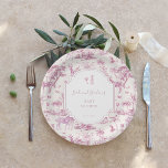 Assiettes En Carton Safari rose Toile de Jouy | Baby shower<br><div class="desc">Élevez votre baby shower avec ces exquises assiettes en papier Pink Safari Toile de Jouy, parfait pour célébrer l'arrivée prochaine dans le style! Dotées d'une élégante toile de Jouy aux couleurs roses douces, ces assiettes sont ornées d'animaux de safari fantaisistes tels que zèbres, girafes et palmiers tropicaux, apportant à votre...</div>