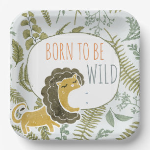Assiettes En Carton Safari sauvage Jungle Animaux Baby shower botaniqu