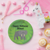 Assiettes En Carton Safari thème anniversaire - éléphant (Fête)