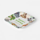 Assiettes En Carton Safari Thème Jungle Animal enfant 1er anniversaire (Angulaire)
