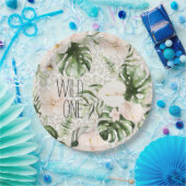 Assiettes En Carton Safari tropical Plaque d'anniversaire Wild One Pla (Fête)