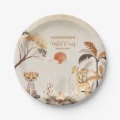 Assiettes En Carton Safari tropical sauvage Une jungle Animaux Anniver (Devant)