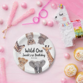 Assiettes En Carton Safari Wild One 1er Birthday Boy (Fête)