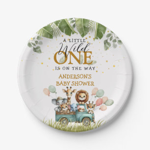 Assiettes En Carton Safari Wild One Baby shower