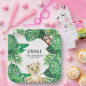 Assiettes En Carton Safari Wild One Jungle Animal 1st Birthday (Fête)