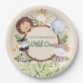 Assiettes En Carton Safari Wild One Watercolor 1st Birthday (Devant)