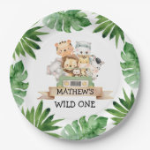 Assiettes En Carton Safari Wild Un Anniversaire Plaques papier (Devant)
