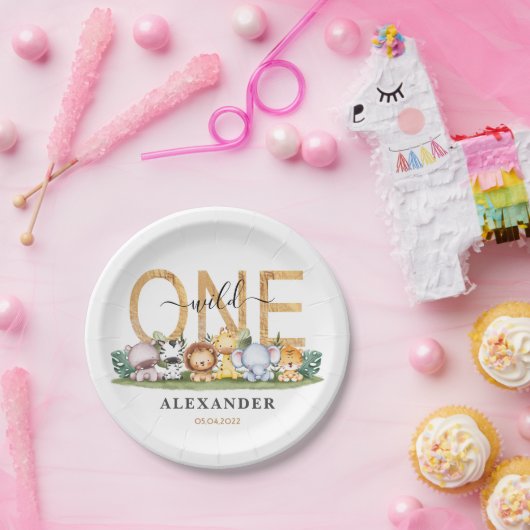 Assiettes En Carton Safari Wild Une plaque de papier d'anniversaire (Fête)