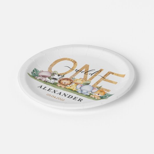 Assiettes En Carton Safari Wild Une plaque de papier d'anniversaire (Angle)