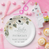 Assiettes En Carton Sage Baby in Bloom Ivory Floral Girl Baby shower (Fête)