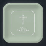 Assiettes En Carton Sage Croix Vert Communion Baptême Christening<br><div class="desc">Les plaques en papier avec une croix blanche à tissage ouvert sur un élégant arrière - plan vert sage sont idéales pour la première communion,  le baptême,  le baptême,  la fête de confirmation ou de dédicace de votre enfant ou la réception. invitations MATCHING et plus encore dans notre collection.</div>