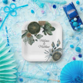 Assiettes En Carton Sage green and gold wedding, engagement, couple (Fête)