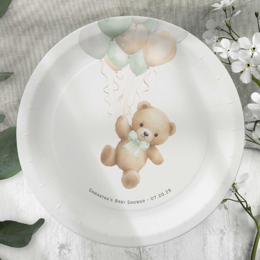 Assiettes En Carton Sage Green Bearly Wait Genre Neutre Douche