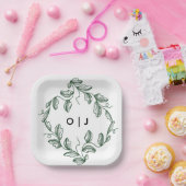 Assiettes En Carton Sage Green Classic Floral Wedding (Fête)