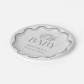 Assiettes En Carton Sage Green Elegant Oh Baby Gender Neutral Shower (Angle)