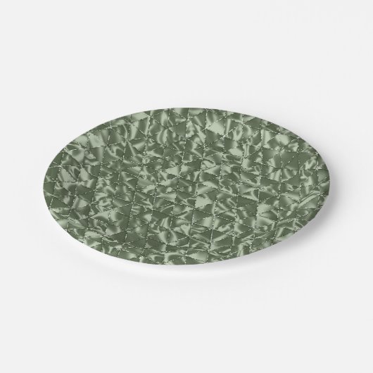 Assiettes En Carton Sage Green Élégant Rouffled Satin (Angle)