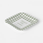 Assiettes En Carton Sage Green En vichy Vérifier le Baby shower rustiq (Angulaire)