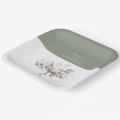 Assiettes En Carton Sage Green Eucalyptus Plates Mariages Champagne (Angulaire)