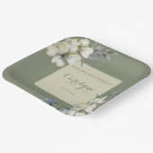 Assiettes En Carton Sage Green Floral Anniversaire (Angulaire)