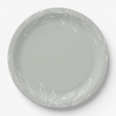 Assiettes En Carton Sage Green Leaf Motif Thanksgiving Party (Devant)