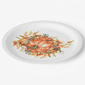 Assiettes En Carton Sage Green & Orange Citrouille Bounty Thanksgiving (Angle)