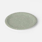 Assiettes En Carton Sage Green Peint Smudge Dot Bio Motif Boho (Angle)