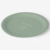 Assiettes En Carton Sage Green Rustic Mariage élégant (Angle)