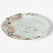 Assiettes En Carton Sage Greenery White Rose Wedding (Angle)