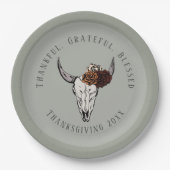 Assiettes En Carton Sage Merci Grateful Thanksgiving (Devant)