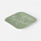 Assiettes En Carton Sage minimaliste 40e anniversaire (Angulaire)