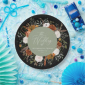 Assiettes En Carton Sage vert floral rustique élégant mariage moderne (Fête)