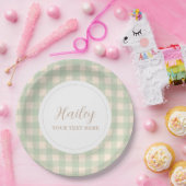 Assiettes En Carton Sage vert jaune Farmhouse Country Thème Mariage (Fête)