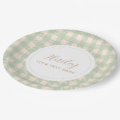 Assiettes En Carton Sage vert jaune Farmhouse Country Thème Mariage (Angle)