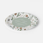 Assiettes En Carton Sage vert Noël botanique minimal (Angle)