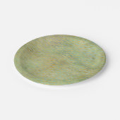 Assiettes En Carton Sage Vert & Or Aquarelle Wave Stripes (Angle)