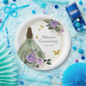 Assiettes En Carton Sage Vert Violet Quinceañera Plaque papier (Fête)