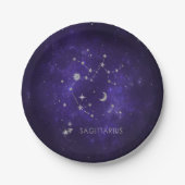 Assiettes En Carton Sagittaire pourpre zodiaque | Horoscope astrologiq (Devant)