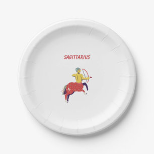Assiettes En Carton Sagittaire rose, zodiaque, signe du zodiaque
