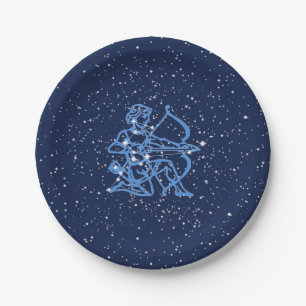 Assiettes En Carton Sagittarius Constellation & Zodiac Signe avec étoi