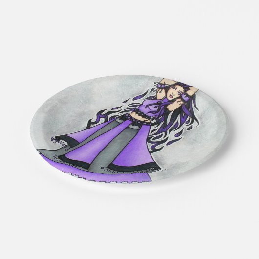 Assiettes En Carton Sagittarius Danseuse du ventre violet (Angle)