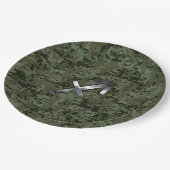Assiettes En Carton Sagittarius Zodiac Sign on Woodland Camouflage (Angle)