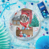 Assiettes En Carton Saint Bernard Chien dans la neige Maison de Chien  (Fête)