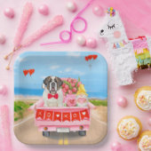Assiettes En Carton Saint Bernard Chien Saint Valentin Coeurs de camio (Fête)