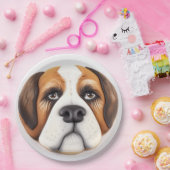 Assiettes En Carton Saint Bernard Dog 3D inspiré (Fête)