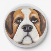Assiettes En Carton Saint Bernard Dog 3D inspiré (Devant)