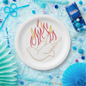 Assiettes En Carton Saint-Esprit - Illustration de la colombe et des f (Fête)