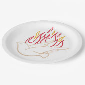 Assiettes En Carton Saint-Esprit - Illustration de la colombe et des f (Angle)