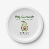 Assiettes En Carton Saint-Guacamole Baby shower drôle (Devant)