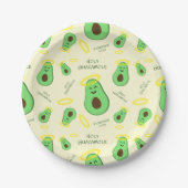 Assiettes En Carton Saint-Guacamole mignon avocat (Devant)