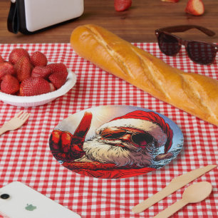 Assiettes En Carton Saint Jolly Père Noël Divine Glow